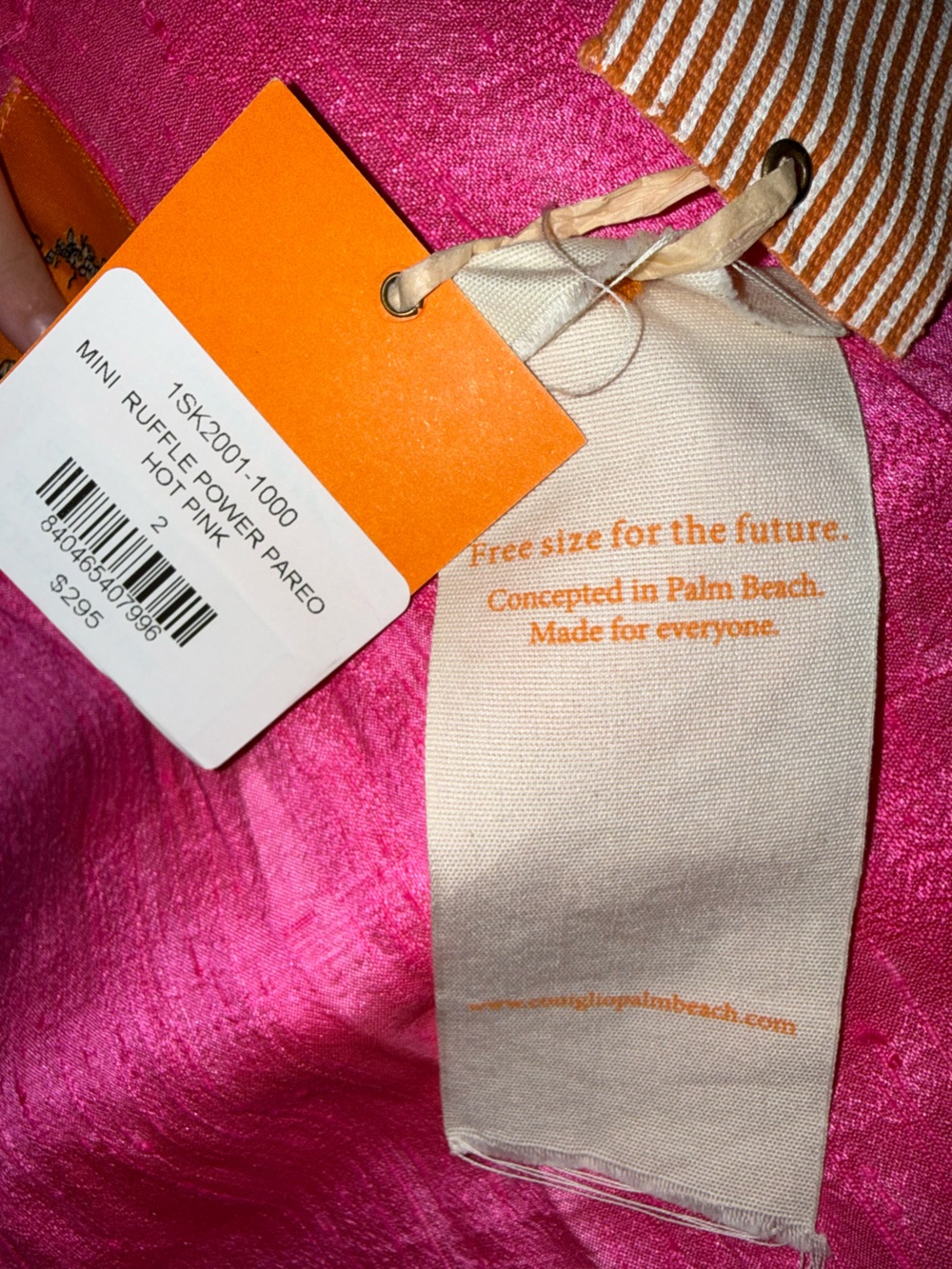 Coniglio Palm Beach MINI RUFFLE POWER PAREO HOT PINK NWT - Picture 7 of 10